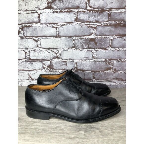 Allen Edmonds Dryden Black Leather Cap Toe Oxfords Brogue Shoes Men Sz 10E US/43 main image 12